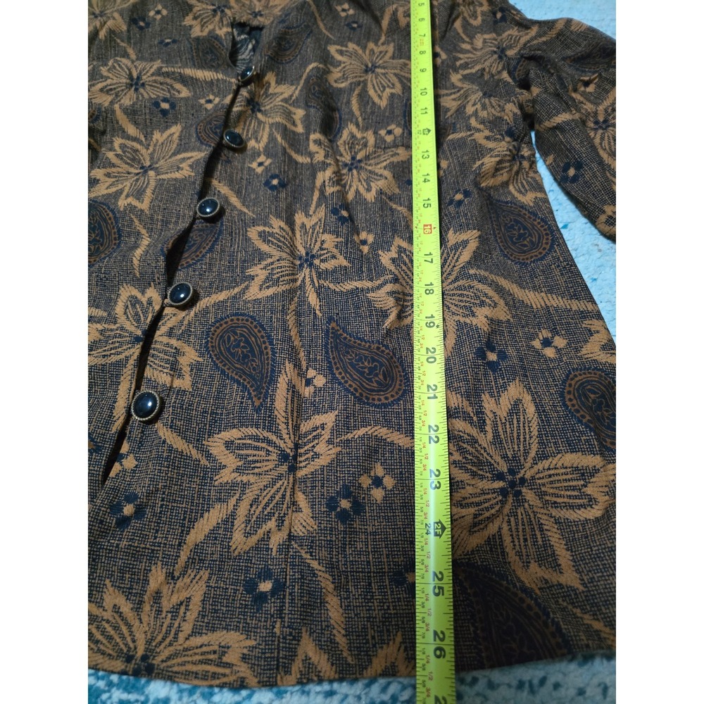 Jessica Howard Woman Floral Paisley Button Front 3/4 Sleeve Brown Top
(J)‎ - Picture 4 of 6